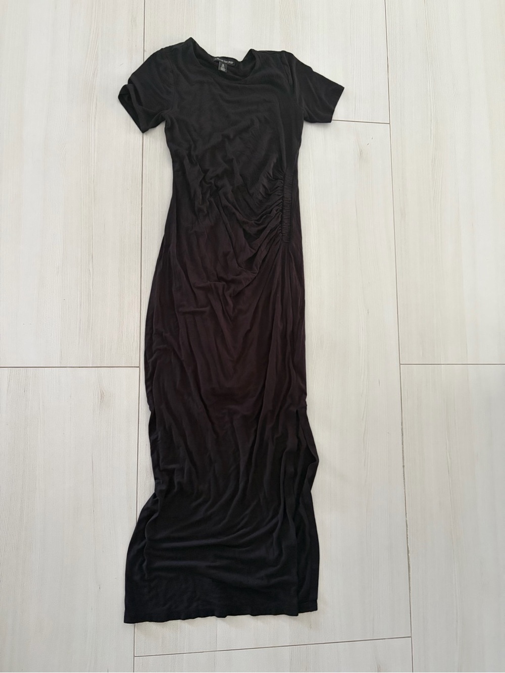 A Pea in the Pod Maternity Black Ruched Short-Sleeve Maxi Dress XS